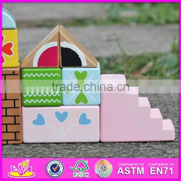 2017 new design 20 pieces preschool blocks toys wooden building toys for toddlers W13A125