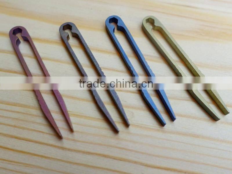 TK-2878 Trumpet Outdoor Camping Travel Home EDC TC4 Titanium Alloy Tweezer