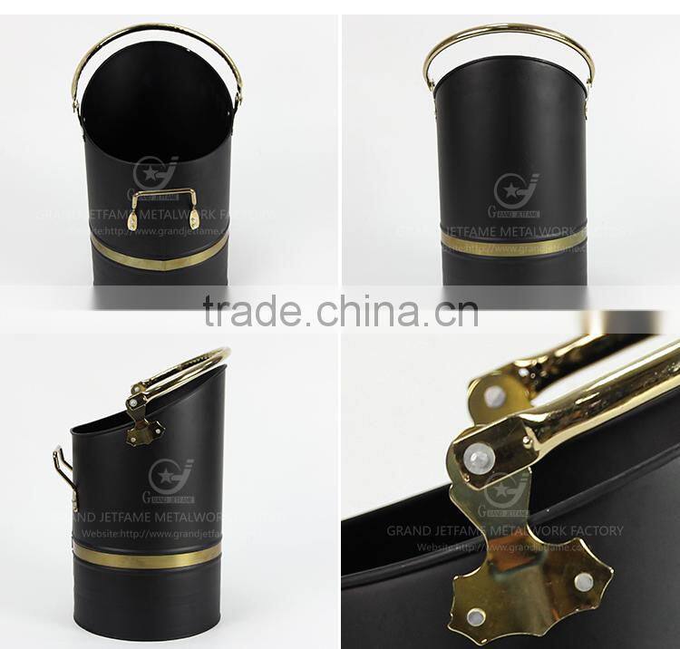 iron metal black coal hod ash powder coating coal bucket