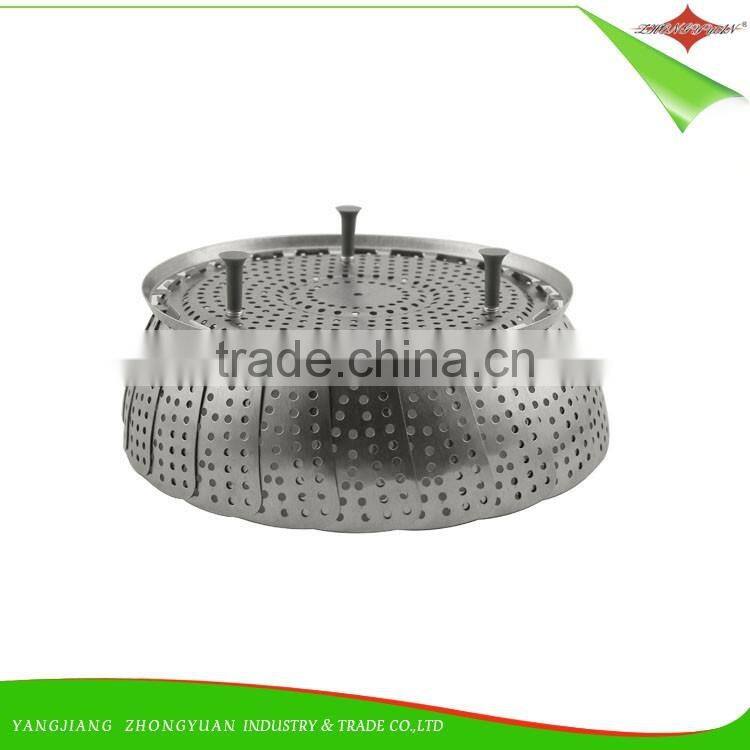 ZY-F1505 stainless steel folding vegetable steamer basket for kitchenware