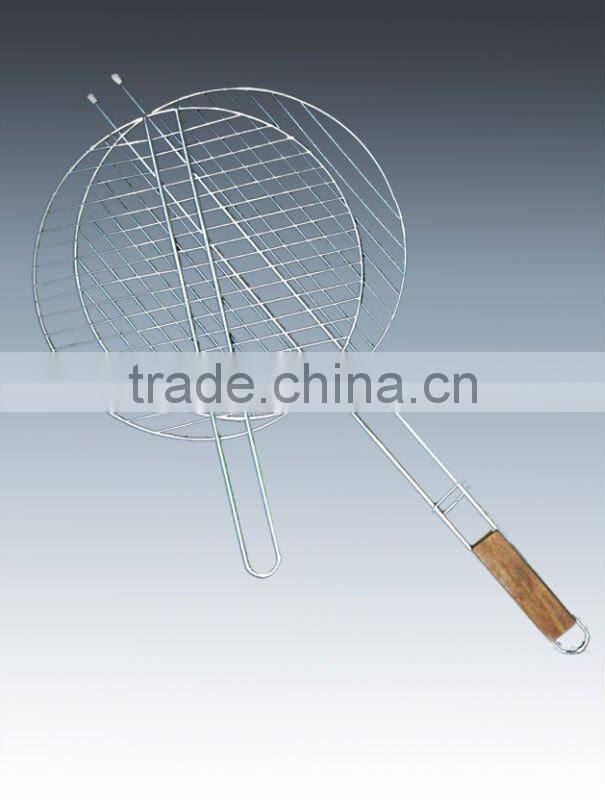 536-7 Plating BBQ Net With Wooden Handle