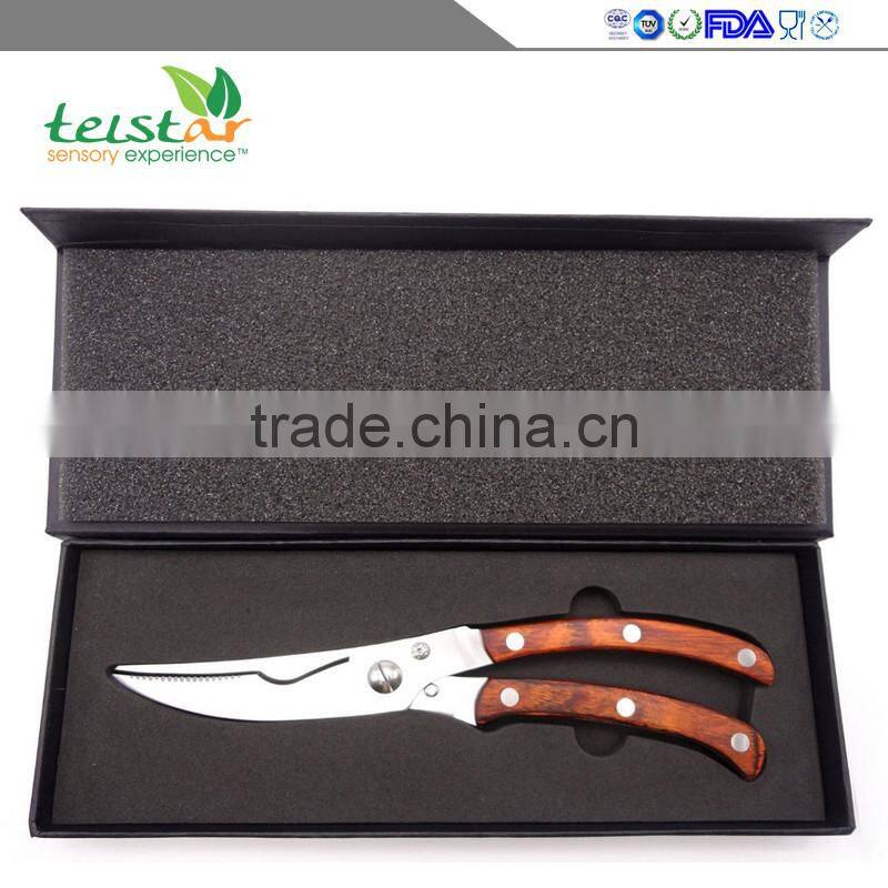 Manufacturers selling chicken bone cut wooden kitchen scissors high-end gift box