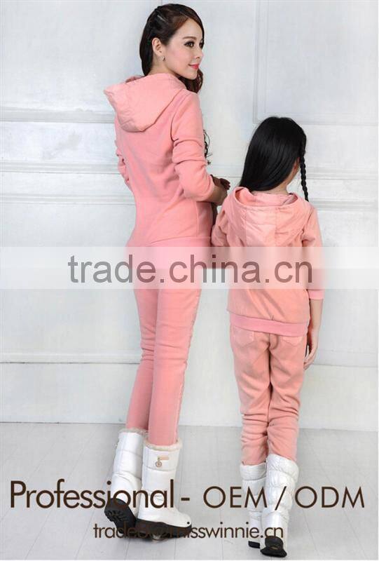 mother and daughter outfit tide leisure long-sleeved pants fleece sports fleece suits