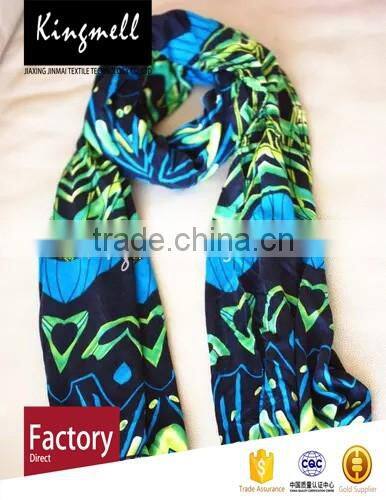 Custom 2017 Classic Digital Printed Silk Scarf for Ladies in Autumn and Winter