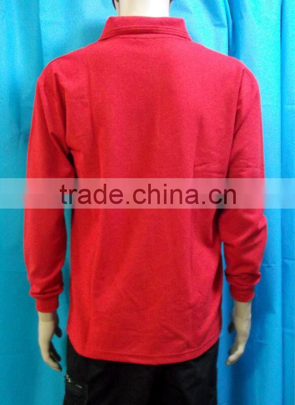 Men long polo shirt with customer embridery logo