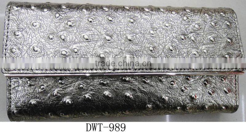 Fashion hot lady ostrich cowhide Genuine leather new wallet