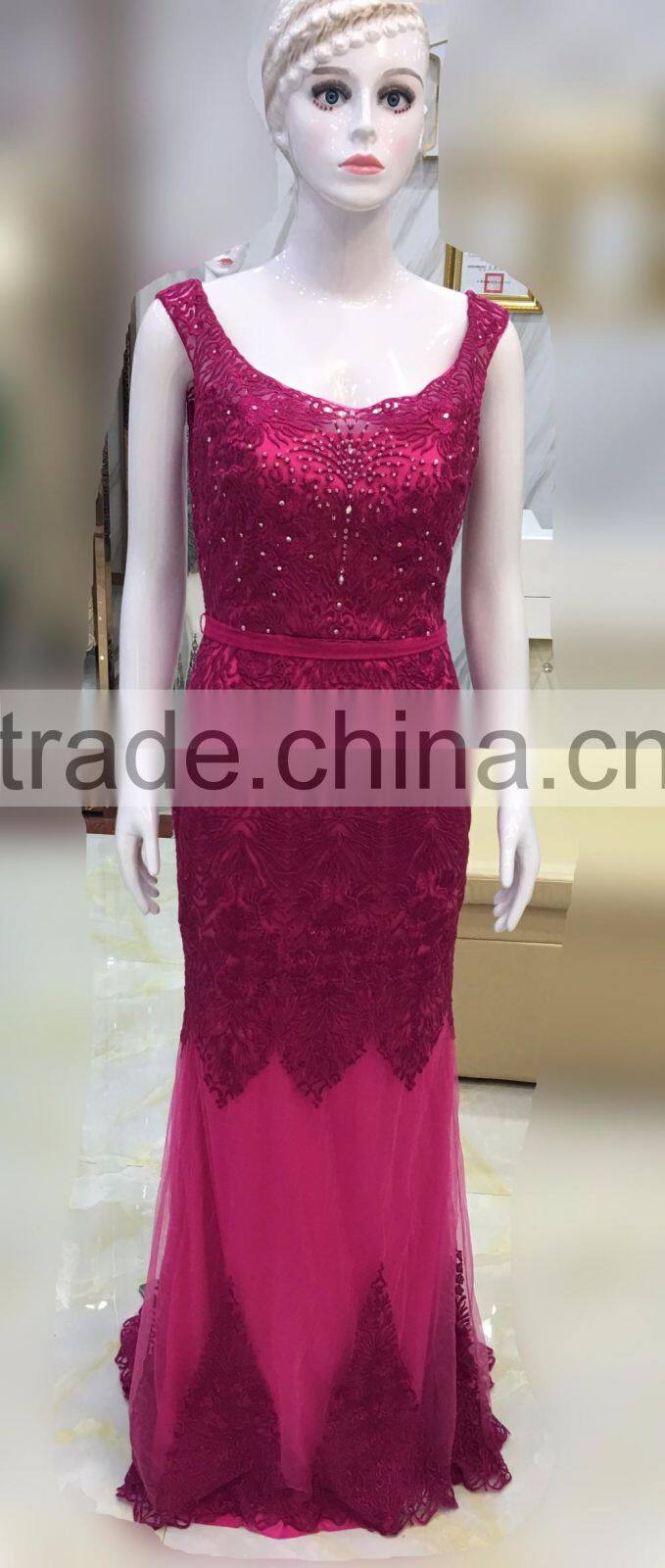 new fashion manufacturer direct make party evening bead lace dress