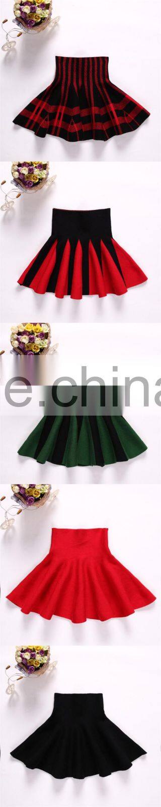 Fashion design girls winter black pleated school uniform mini skirts