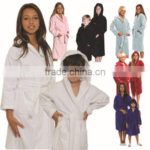 Kids velour hooded bathrobe