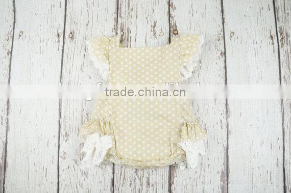 Newborn Baby Girls Polk Dots Lace Bubble Toddler Kids Ruffle Boho Romper