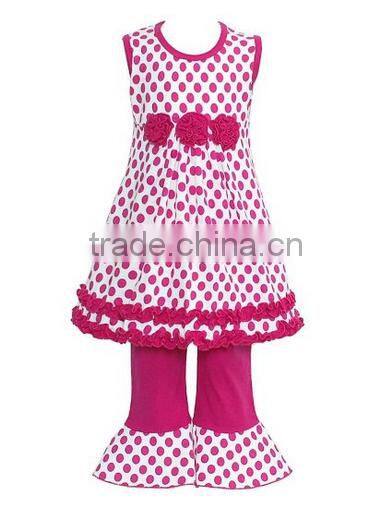 2014 Newest Baby-Girls White & pink Top&Pant Outfit Baby Girl Easter Pink Bunny Tunic and Flare Legging Set kids trendy cloths