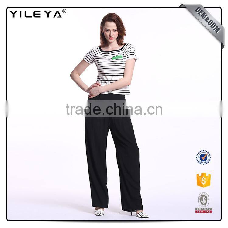 ODM services t-shirt custom,women short sleeve stripe t-shirt