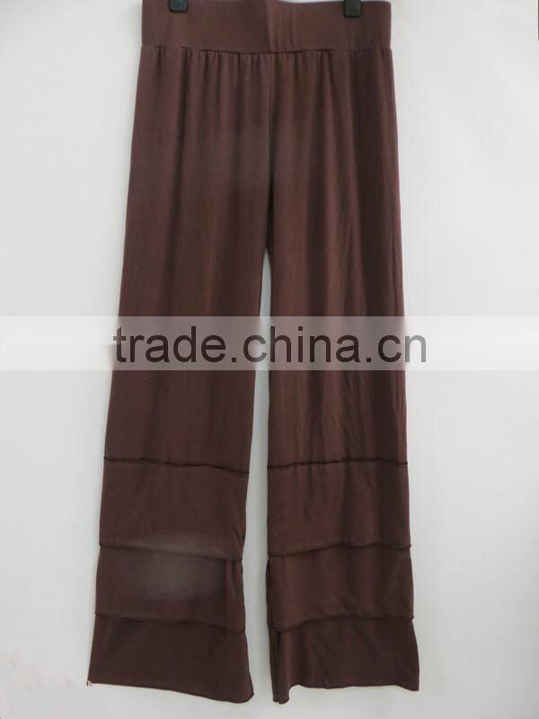 2015 women comfortable brown ruffle pants fashion lady yoga pants YW-121