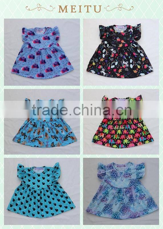 Yiwu garment factory new design clothes back to school children pearl dress new pattern tunics