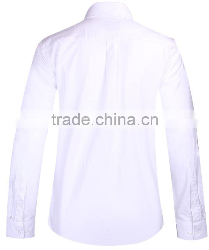 2017 white Oxford long sleeve button-down collar casual shirt for men