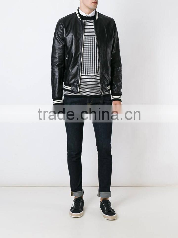 Newly Arrived Wholesale Plain Dyed Men Embossed Genuine Leather italian leather coats
