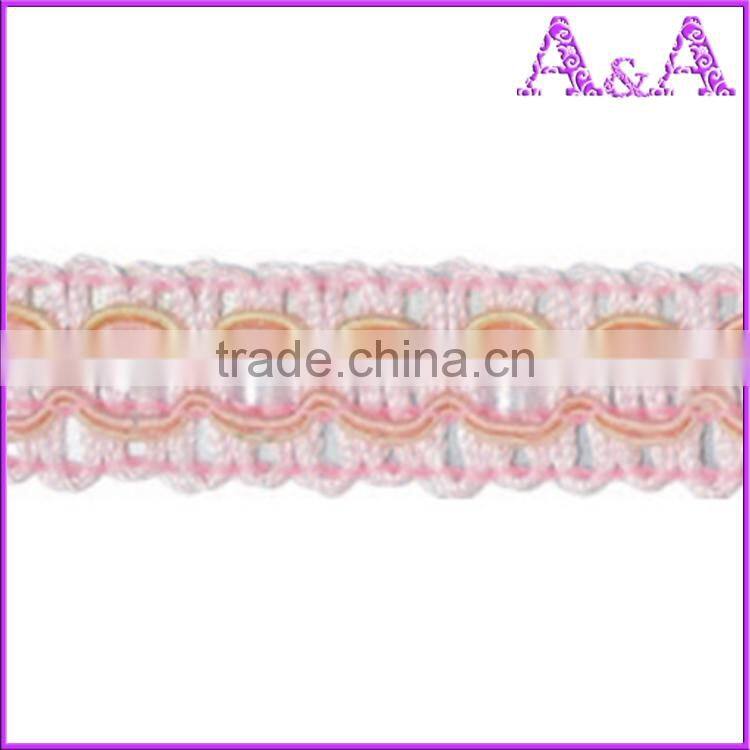 CB2696 Wholesale Candy Color Flower Designs Mesh Embroidery Lace Decoration Chemical Lace Trim for Dresses