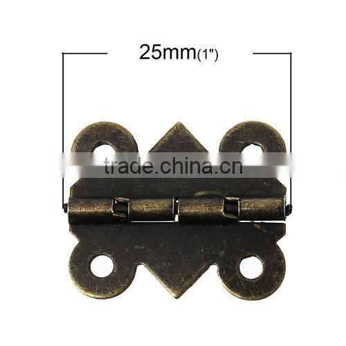 Antique Bronze 4 Holes Door Butt Hinges (rotated from 90 degrees to 210 degrees) 25.0mmx20.0mm