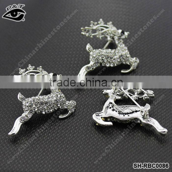 Fashion Rhinestone Brooch Deer Designs For Garment Dress