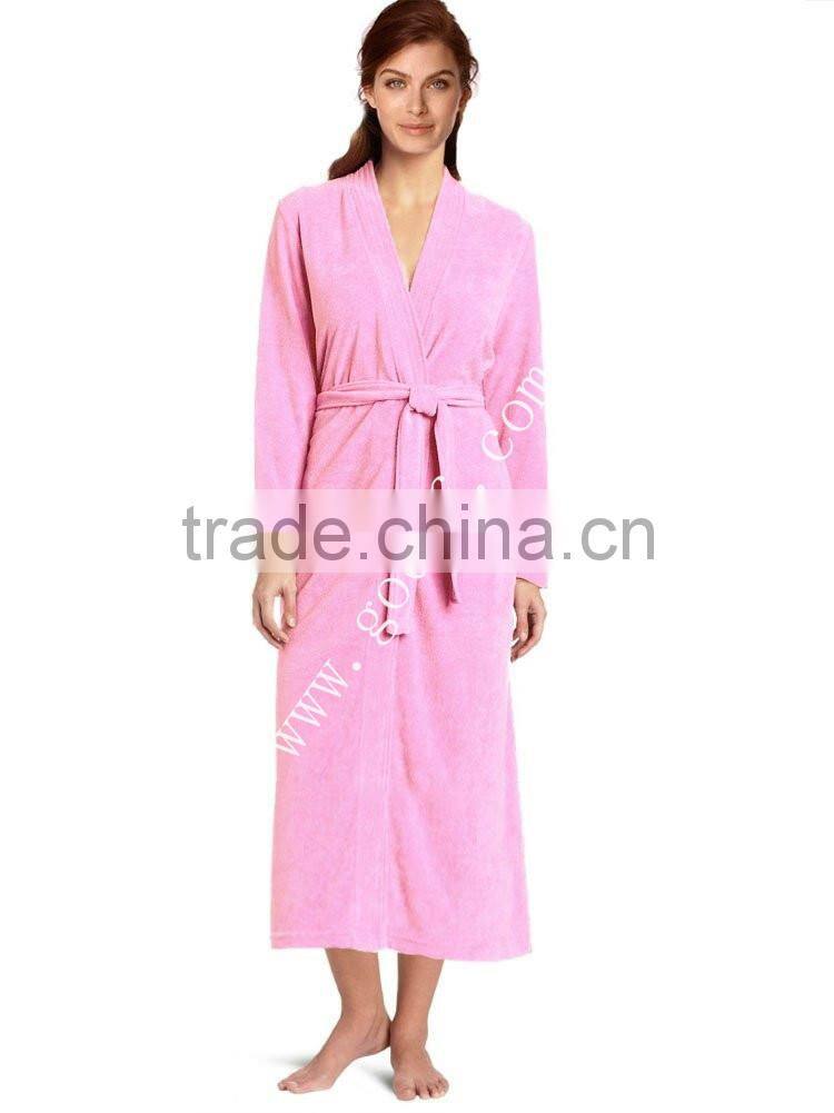 100% cotton kimono collar towel velour bathrobe