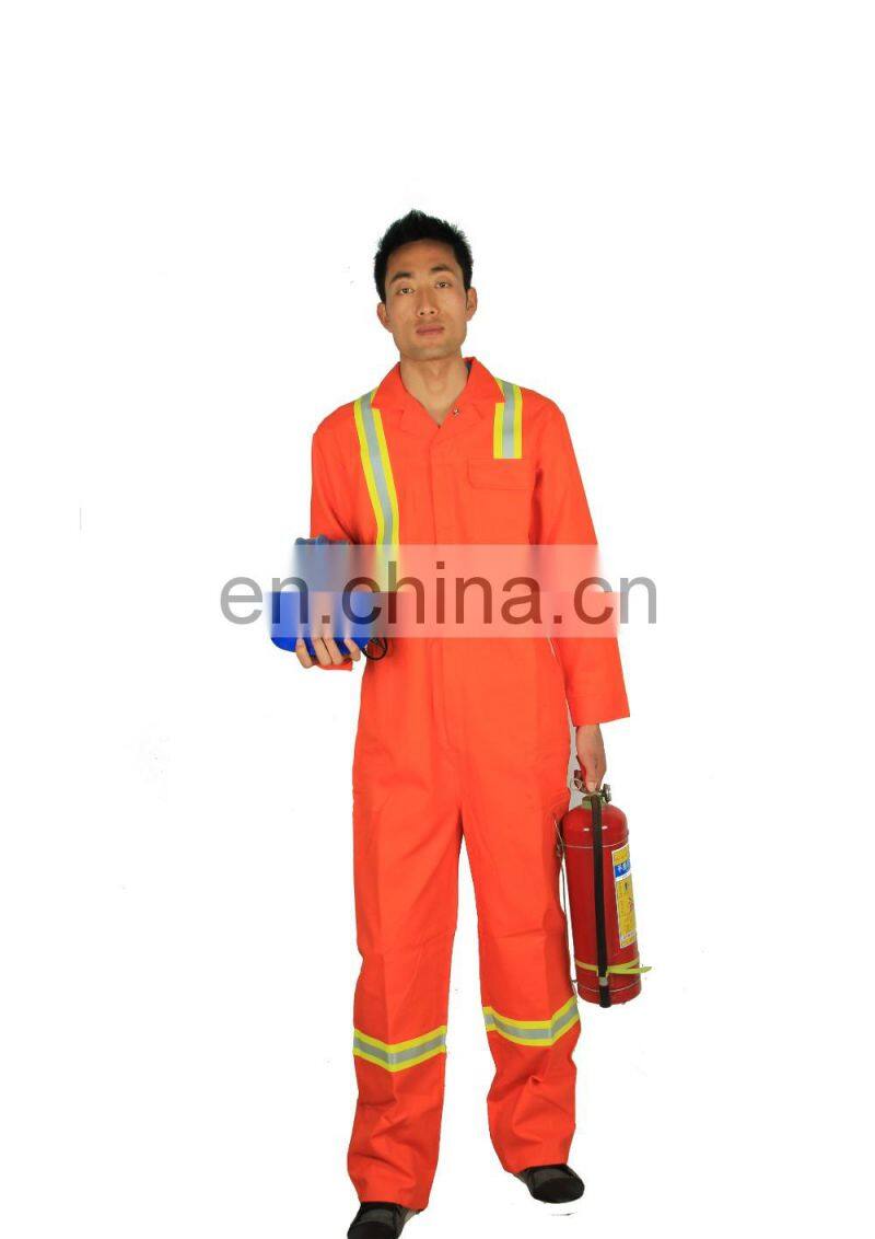 Hi-vis orange flame resistant safety working coverall