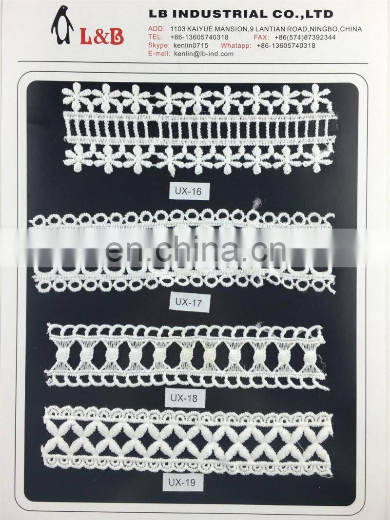 top quality white milk silk bridal embroidery sewing wedding lace trimmings chemical lace trim white