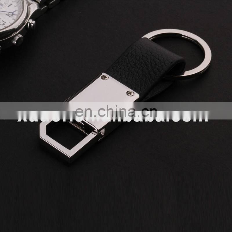 Fashion Car Creative Men Black Genuine Leather Waist Hanging Key Chain Wholesale Or Custom Zinc Alloy Metal Leather