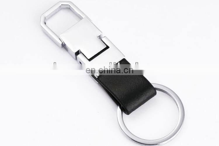 Chrome Plated Plus Leather Designer Keychain