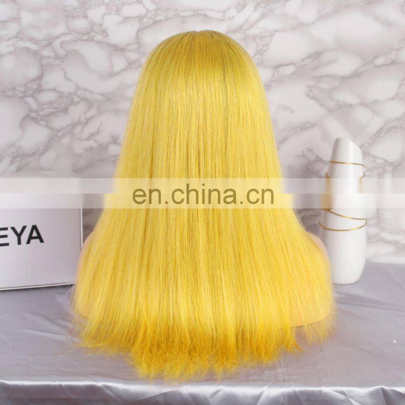 2018 alibaba hot seling blonde human hair full lace wig with baby hair