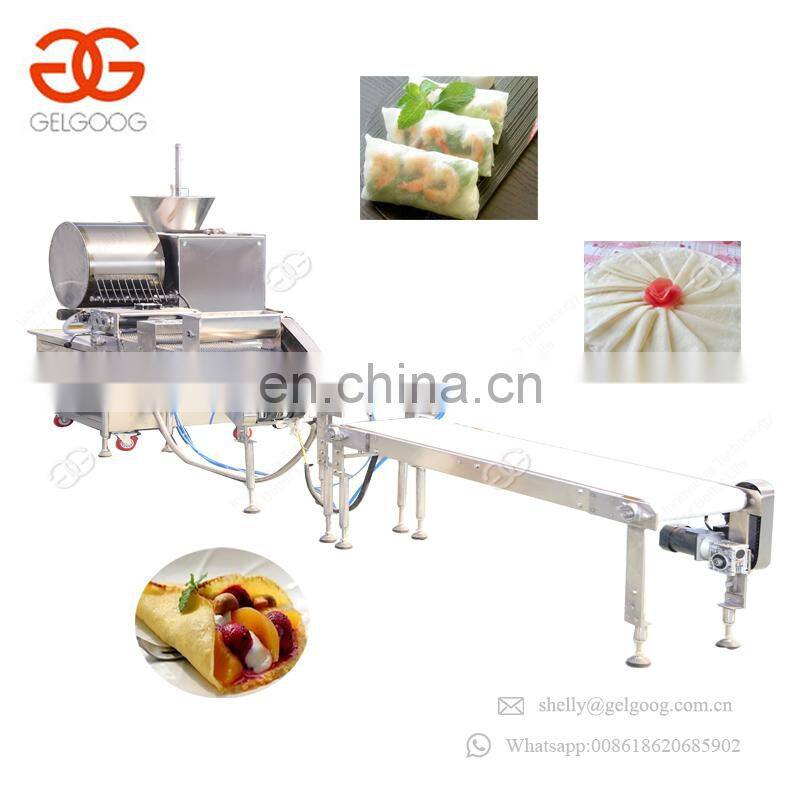 Industrial Crepe Lumpia Injera Skin Sheet Pastry Making Machine Spring Roll Production Line