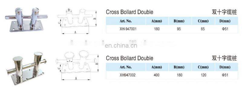 Custom Stainless Steel Marine Bollards Double