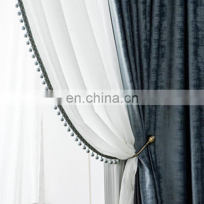 Advanced Elegent Embossed Blackout crushed Velvet Curtain