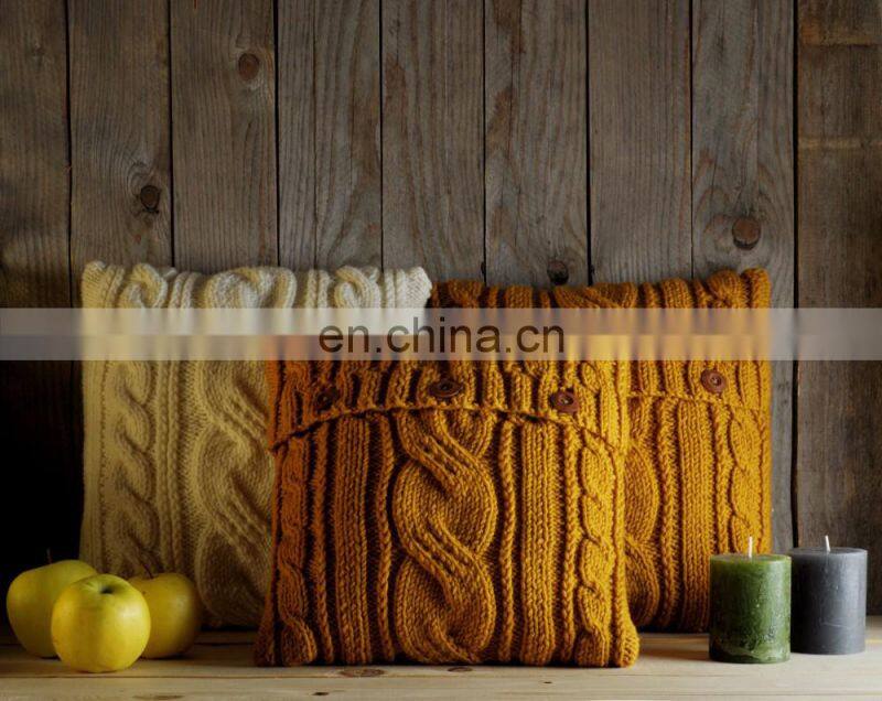 2019 New Design Decorative Plain Knitted Sofa Decorative Pillow Case