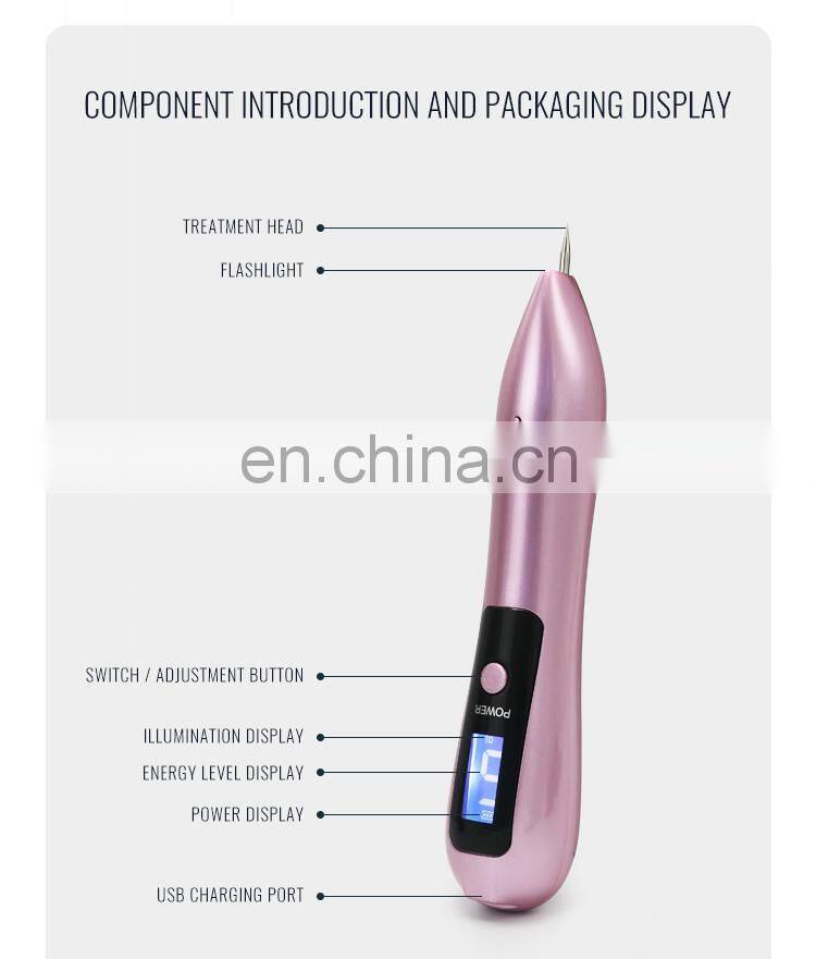 9 modes Mini Lcd Display Facial Plasma Beauty Mole Spot Removal Pen
