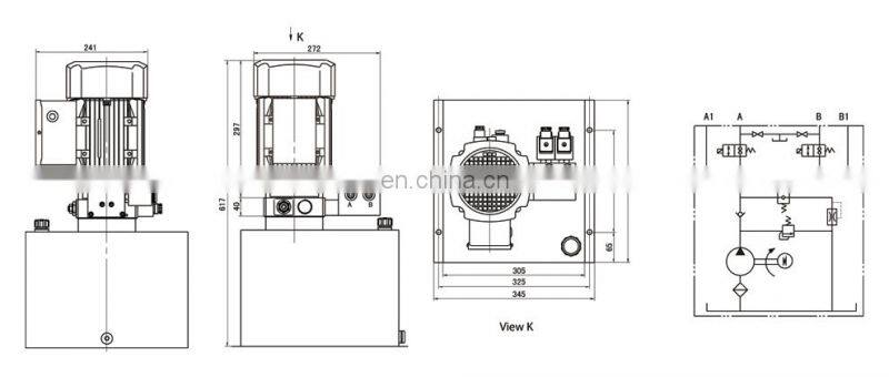 CE certified Double-scissors Lift hydraulic power unit pack