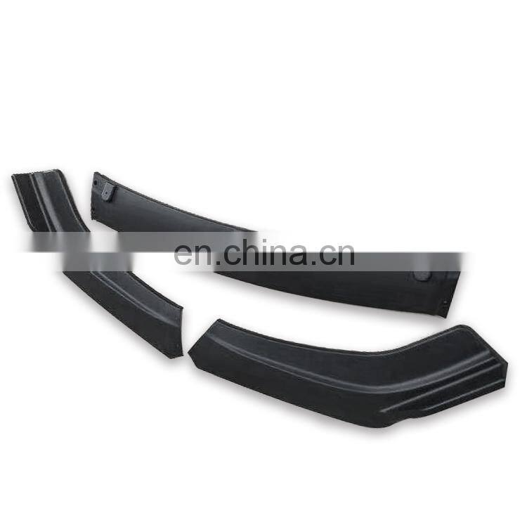 New matte black design arrives with body kit universal Accessory PP material Universal front bumper lip spoiler