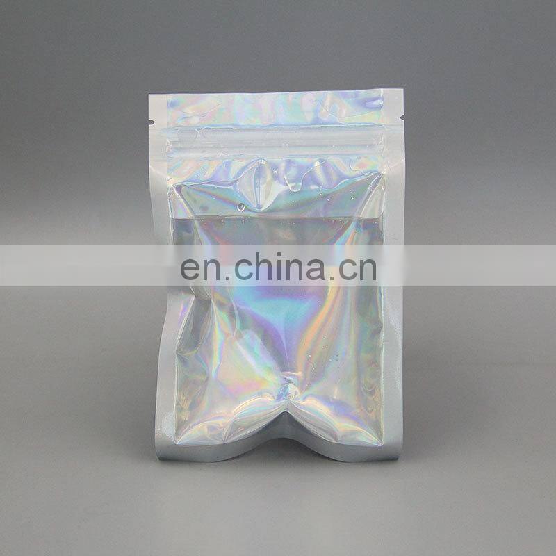 Plain Aluminum Foil Pouch Sealer Holorgaphic Zip Lock Bag custom mylar plastic bags