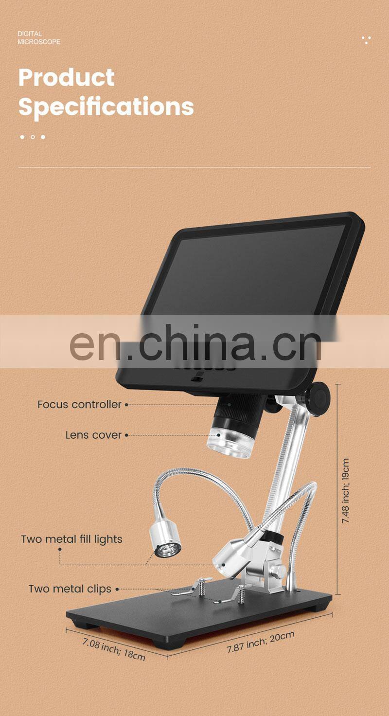 Andonstar AD208 2MP 5X-260X USB Digital Microscope With 8.5" LCD 1080P For Repair PCB Soldering SMD