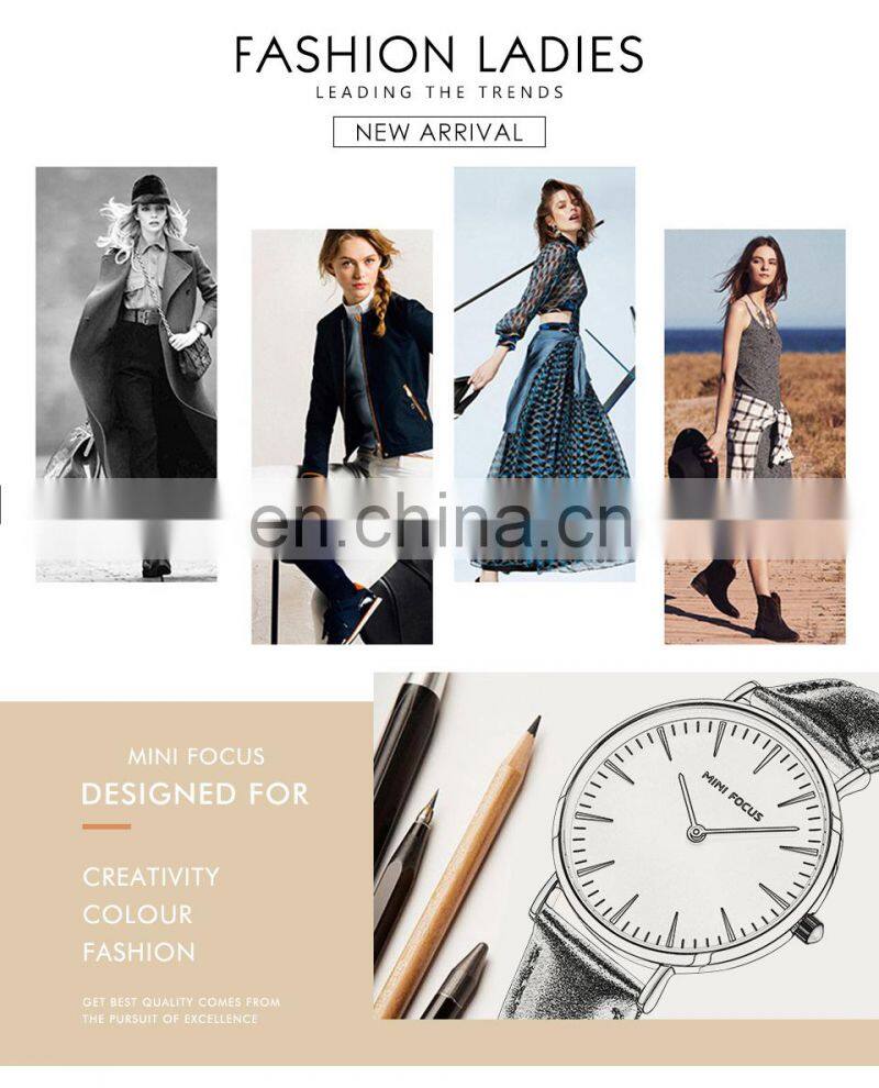 MINI FOCUS 0318L Women Quartz Watches Waterproof Girls Dress Brand Luxury Fashion Casual Ladies Watch Leather Strap Wristwatches