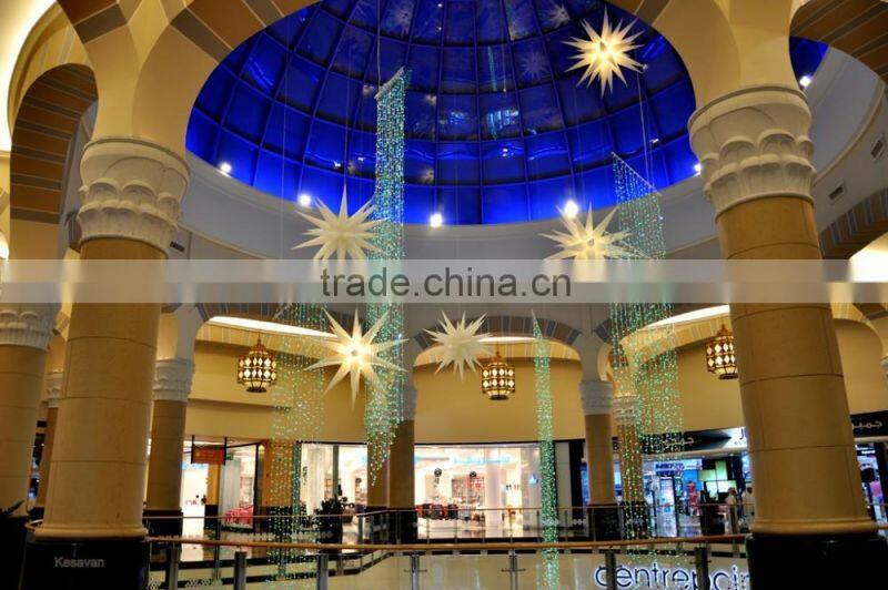 celling star and led curtain ramadan eid decoration for shopping mall