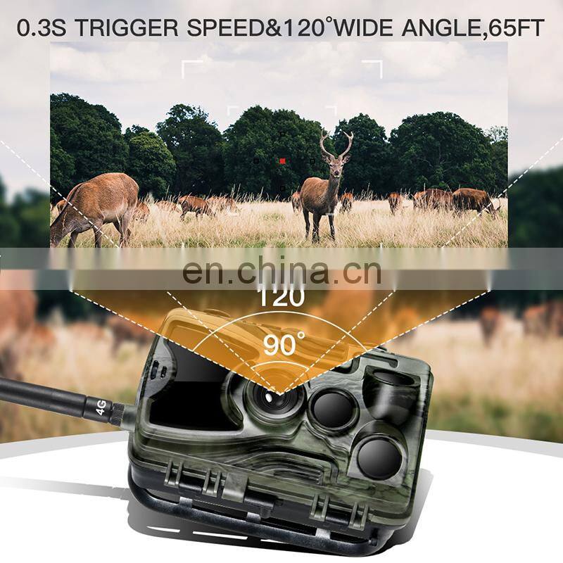 IP 65 Weatherproof 0.3s Trig ger Wildlife Night Vision Digital 4G trial lte camera hunting