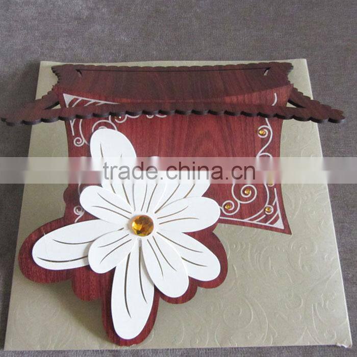Ideal Elegant Wooden Wedding Invitation with Handbag 2016
