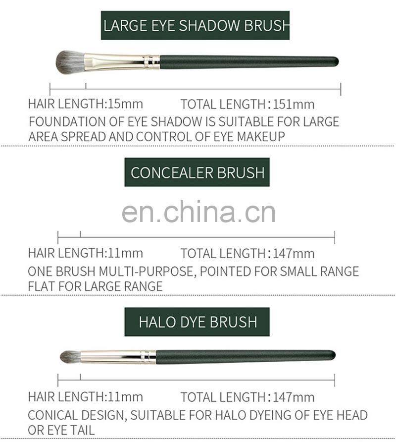 High Quality Green Makeup Brushes Custom Logo 14pcs  Make Up Brush Set Cosmetic kit