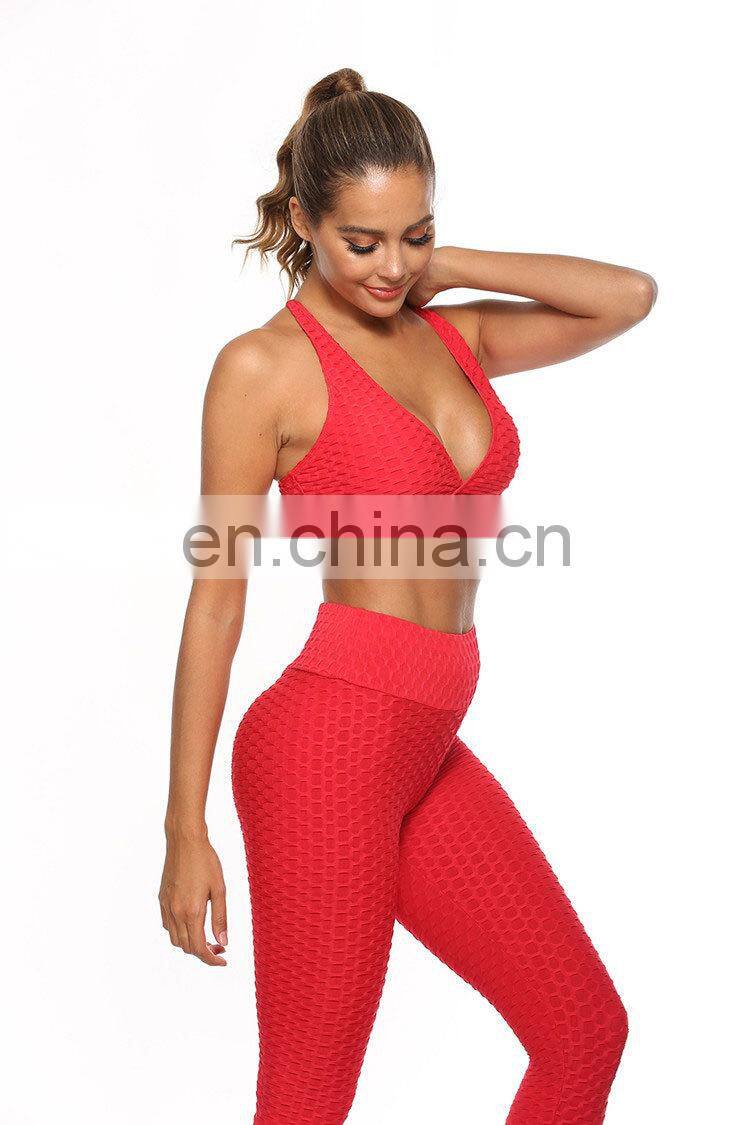 Sexy Women Sport Bra yoga sets Running Gym Yoga Padded Bra Fitness Tank Stretch Workout Tops and lagging