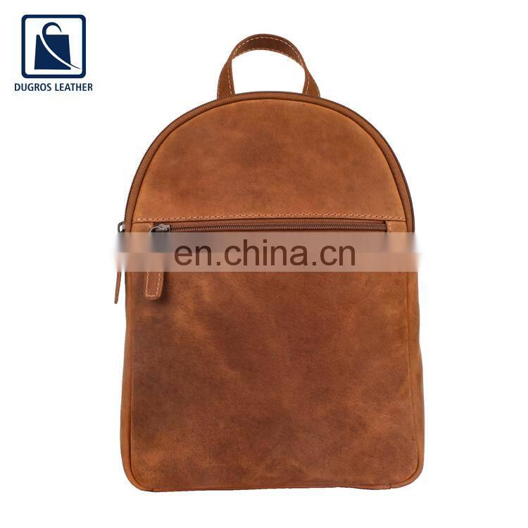 Unique Design Attractive Pattern Cotton Lining Zipper Closure Type Women Genuine Leather Backpack Bag Manufacturer