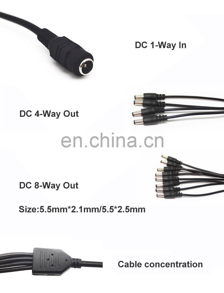 12v Coaxial Dc Power Cable 1-4 Plug Female To Male Power Supply Connector Dc Cable 4 Way Dc Splitter Cable