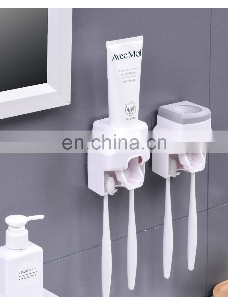 Creative Wall Mount Automatic Toothpaste Dispenser Bathroom Accessories Waterproof Lazy Toothpaste Squeezer Toothbrush Holder