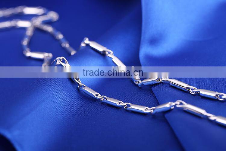 good selling fashion jewelry high quality rhodium plated chain necklace