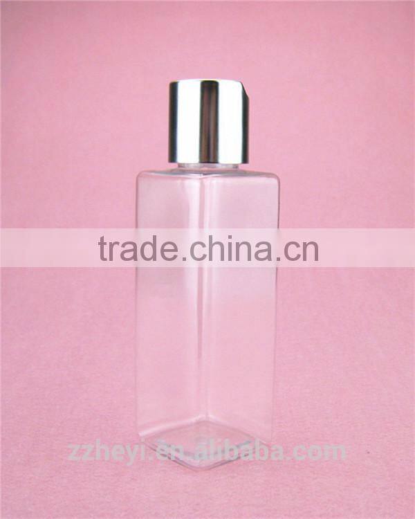 5oz 150ml clear plastic square pet bottle empty for cosmetic packaging