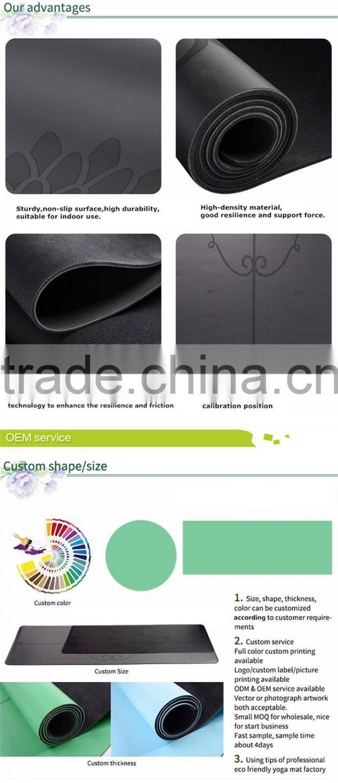 Anti-Tear wear-resisting white leather custom rubber yoga mat